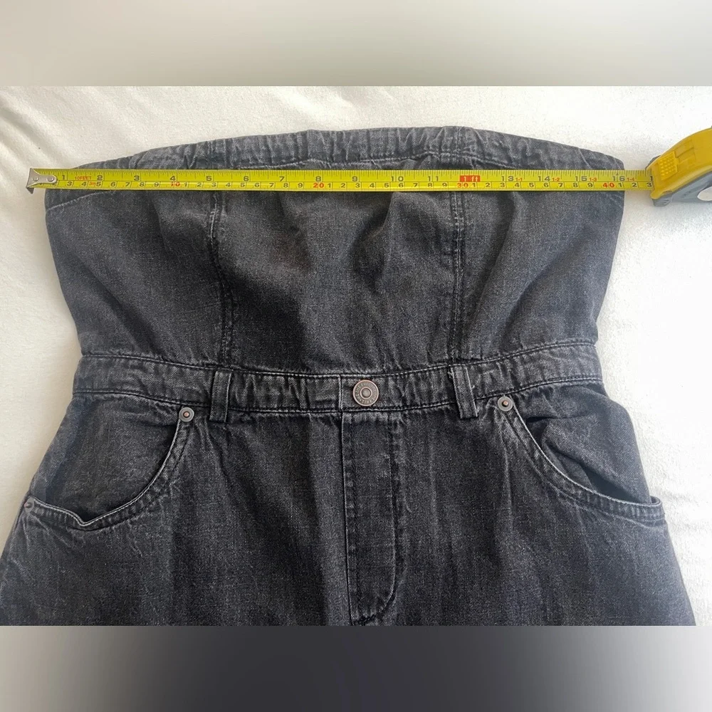 NWOT Free People Picture Perfect Midi Strapless Tube Denim Dress Size 2